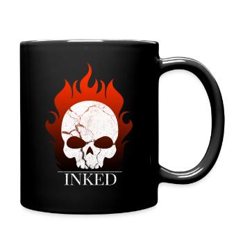 flaming skull skull tattoo gift - Full Colour Mug - black - Right