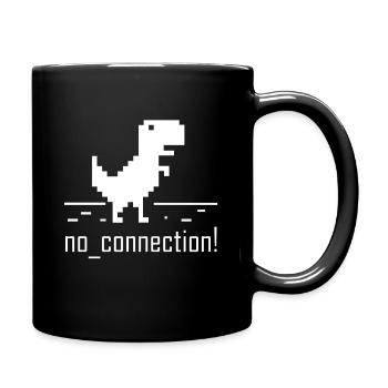 No connection computer error nerd dinosaurs - Full Colour Mug - black - Right