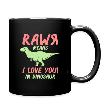 Rawr signifie que je t'aime cadeau de dinosaure Dino - Mug uni - noir - Droite