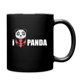 I love the panda bear gift valentines day - Full Colour Mug - black - Right