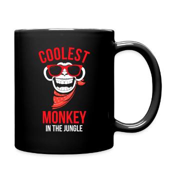 coolster Affe im Dschungel Geschenk Affe Design - Tasse einfarbig - Schwarz - Rechts