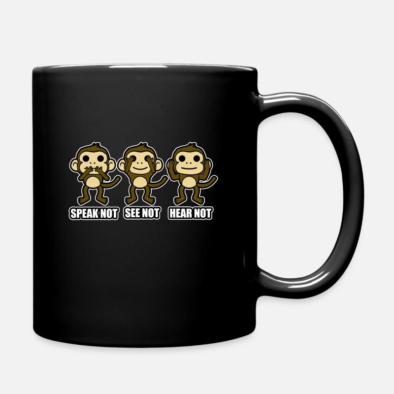 Drei Affen nicht sprechen sehen hören Emoji - Tasse einfarbig - Schwarz