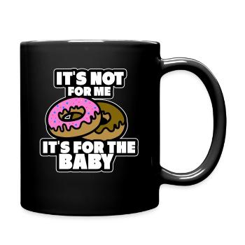 eat pregnant belly donuts delicious mother hunger - Full Colour Mug - black - Right