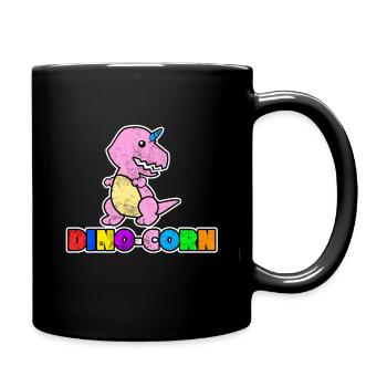 Dinosaures licornes cadeau mignon rétro coloré animal - Mug uni - noir - Droite