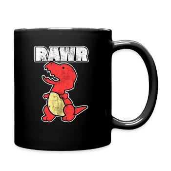 Dinosaurier Dino Rawr Geschenk vintage Tier - Tasse einfarbig - Schwarz - Rechts