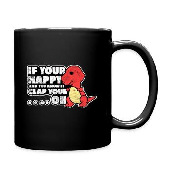 Dinosaurier Klopapier Geschenk Idee T-Rex Toilette - Tasse einfarbig - Schwarz - Rechts