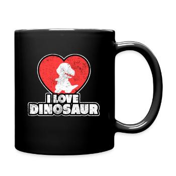 J'adore les dinosaures cadeau doux Saint Valentin - Mug uni - noir - Droite