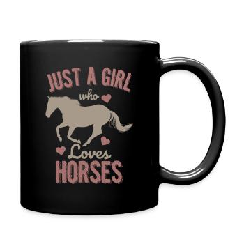 Seule une fille chevaux aime cadeau animal poney - Mug uni - noir - Droite