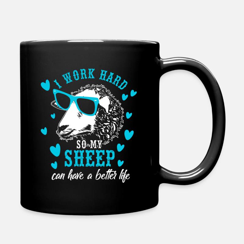 Arbeit Mein Schaf hat ein besseres Leben Geschenk - Tasse einfarbig - Schwarz