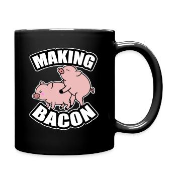 Ham Animal Pink Pigs Pig Bacon Gift - Full Colour Mug - black - Right