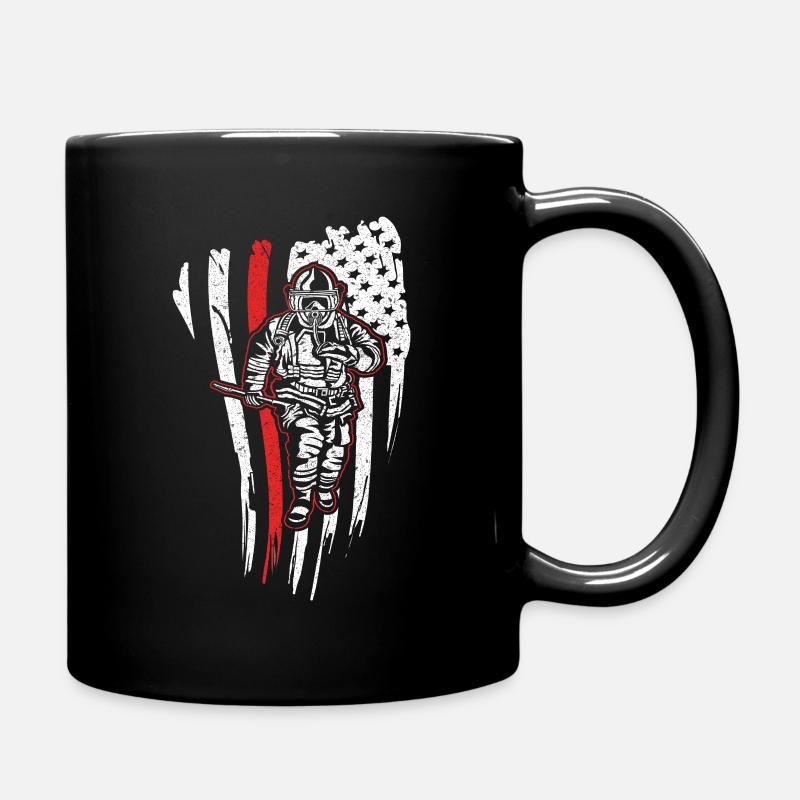 Firefighter USA - fireman hazardous flag design - Tasse einfarbig - Schwarz