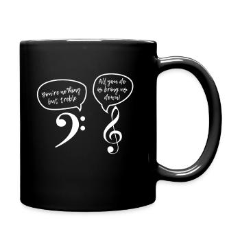 Treble Clef basse musique litige clé - Mug uni - noir - Droite