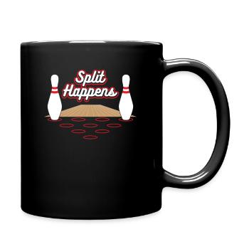 Bowling Tshirt Geschenk Bowling Fans Freunde Split - Tasse einfarbig - Schwarz - Rechts