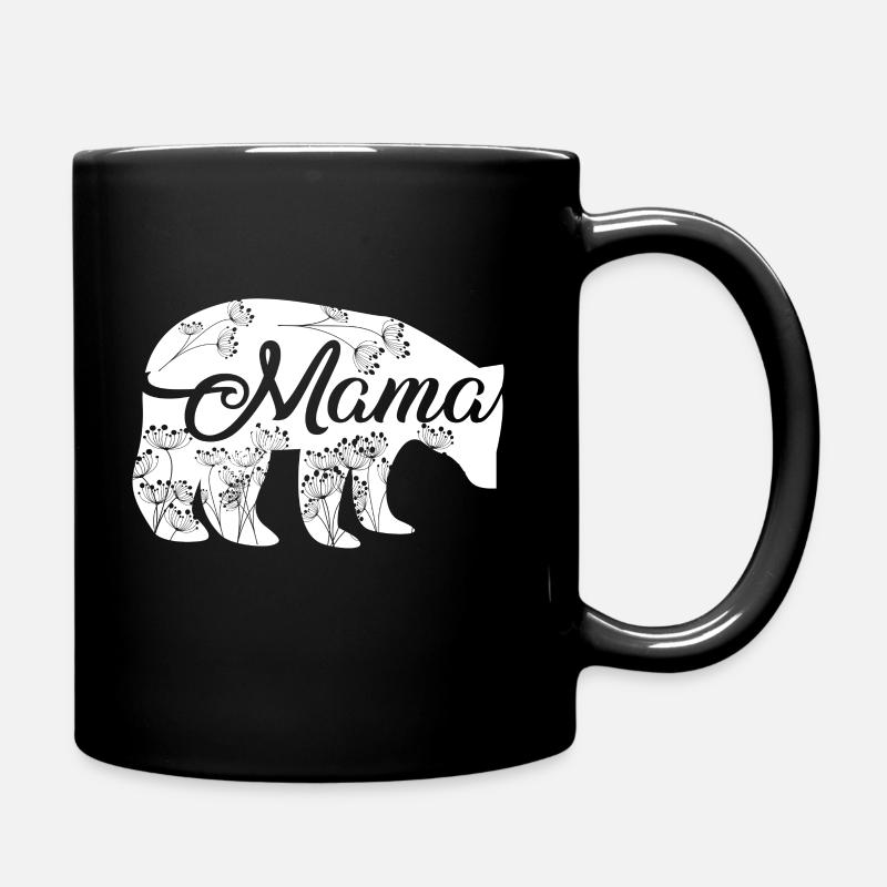 Mama Bear Mama Bär Muttertagsgeschenk - Tasse einfarbig - Schwarz
