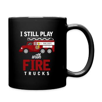 Pompier pompier rouge vintage voiture héros - Mug uni - noir - Droite