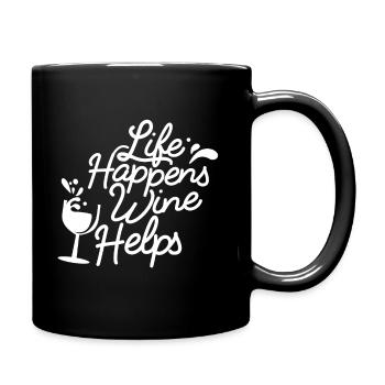 Lifehappens vin aide - blanc - Mug uni - noir - Droite