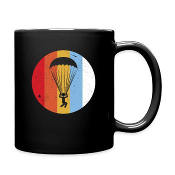 Fallschirmspringer T-Shirt Fallschirm Geschenk - Tasse einfarbig - Schwarz - Rechts