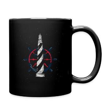 Phare mer cadeau eau étoile vintage amusement - Mug uni - noir - Droite