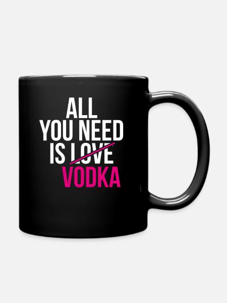 Vodka, Wodka, - Tasse einfarbig - Schwarz