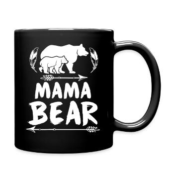 Mama Bear - Mama Bär - Tasse einfarbig - Schwarz - Rechts