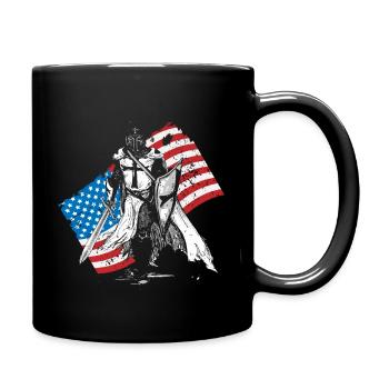 Chevalier Croisé Amérique Usa Drapeau Jérusalem - Mug uni - noir - Droite