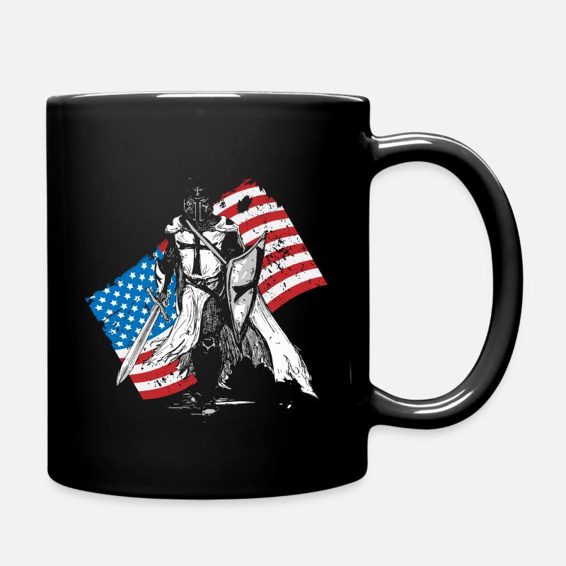 Ritter Kreuzritter Amerika USA Flagge Jerusalem - Tasse einfarbig - Schwarz