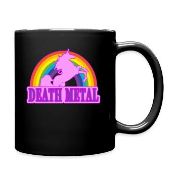 Unicorn Death Metal Rainbow cadeau - Mug uni - noir - Droite