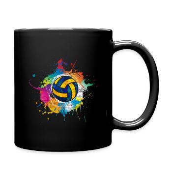 Volleyball vintage colorful beach party gift ball - Full Colour Mug - black - Right