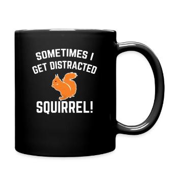 Squirrel Tshirt Gift Animal Friends Funny - Full Colour Mug - black - Right