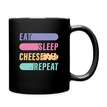 Fromage T-Shirt Cheese Lovers Cadeau Drôle Retro - Mug uni - noir - Droite