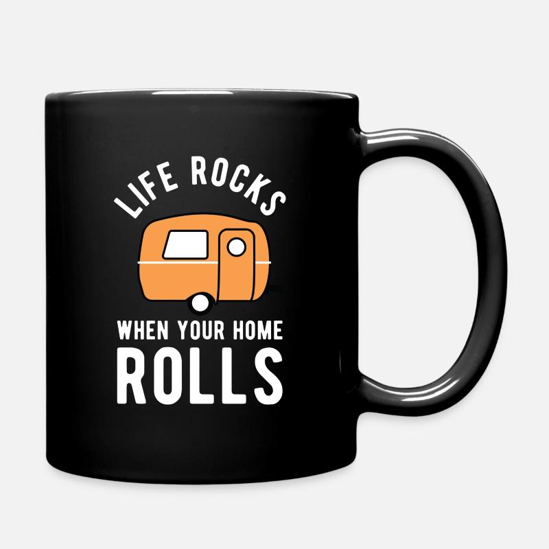 Camping T-Shirt Wohnwagen Geschenk Campingfreunde - Tasse einfarbig - Schwarz