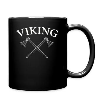 Wikinger Äxte Shirt - Tasse einfarbig - Schwarz - Rechts