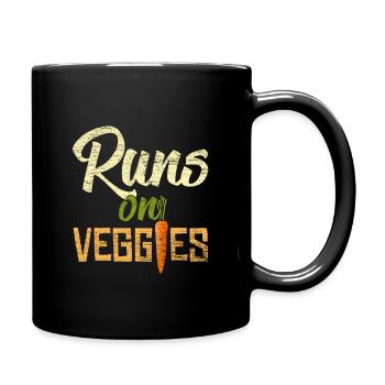 Vegetarier Herz Tier Hunger Geschenk Vegan Fleisch - Tasse einfarbig - Schwarz - Rechts