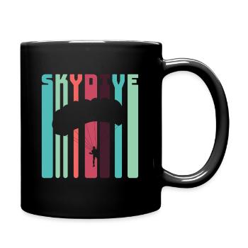 Fallschirmspringer T-Shirt Fallschirm Geschenk - Tasse einfarbig - Schwarz - Rechts