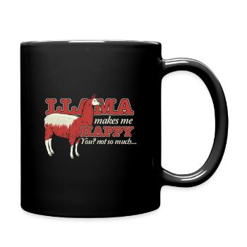 Lama bonheur alpaga cadeau animal broche heureux - Mug uni - noir - Droite
