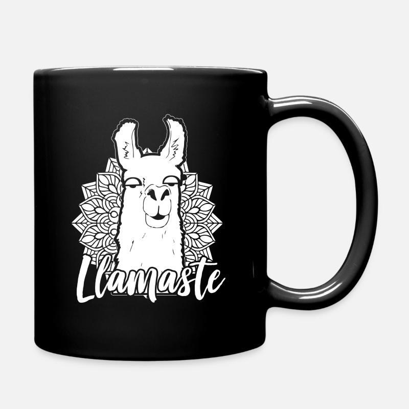 Llamaste Namaste Yoga Lama Tier Geschenk Spucke - Tasse einfarbig - Schwarz