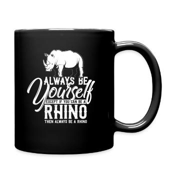 Be a Rhino Extinct Endangered Species Horn - Full Colour Mug - black - Right