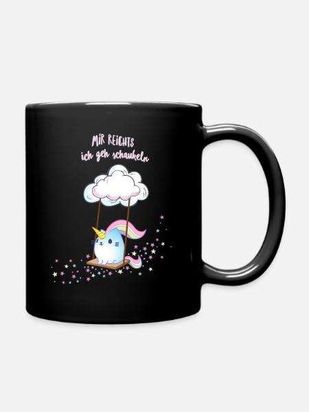 schaukeln katze - Tasse einfarbig - Schwarz