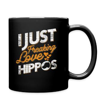 Hippo hippo animal vintage gift - Full Colour Mug - black - Right