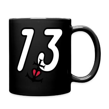 Bouches du rhone 13 croix camargaise - Mug uni - noir - Droite