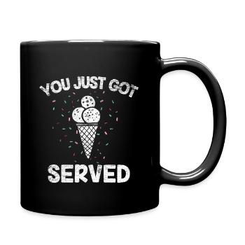 Eiscreme Eis Sonne Sommer Geschenk Idee - Tasse einfarbig - Schwarz - Rechts