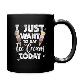 Ice cream ice cream delicious vintage waffle food gift - Full Colour Mug - black - Right