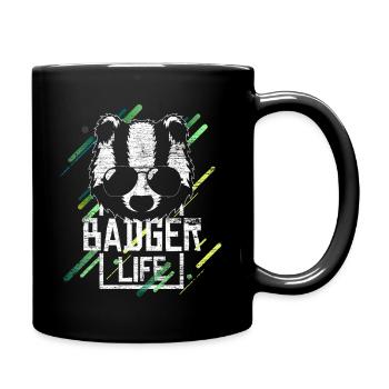 Blaireau vit des animaux de la forêt cadeau de blaireau de miel - Mug uni - noir - Droite