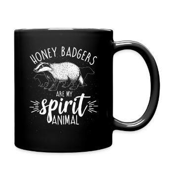 Honey badger animal nature black white gift idea - Full Colour Mug - black - Right