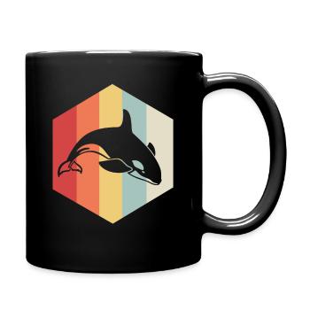 Killer whale orca fish gift sea ocean animal - Full Colour Mug - black - Right