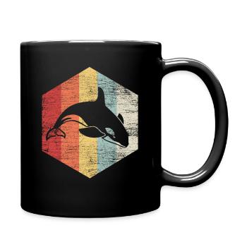 Orca Orca baleine dauphin cadeau animal - Mug uni - noir - Droite