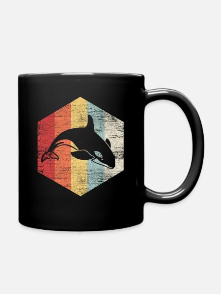 Schwertwal Orca Delphin Wal Geschenk Tier - Tasse einfarbig - Schwarz