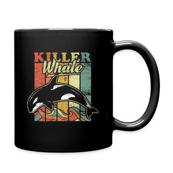 Baleine orca liberté poisson animal cadeau vintage - Mug uni - noir - Droite