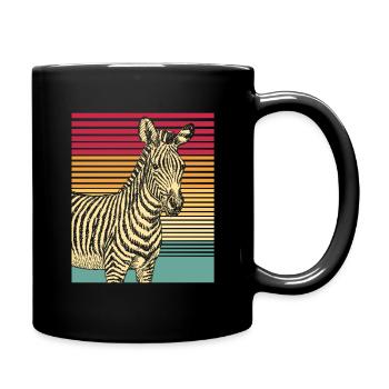 Zebra Retro cadeau animal nature safari bandes. - Mug uni - noir - Droite