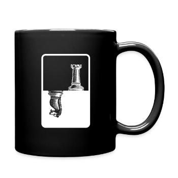 Springer Turm Schach Schachfiguren Geschenk - Tasse einfarbig - Schwarz - Rechts